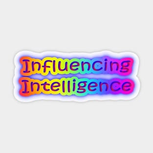 Influencing Intelligence Neon Retro Rainbow Sticker